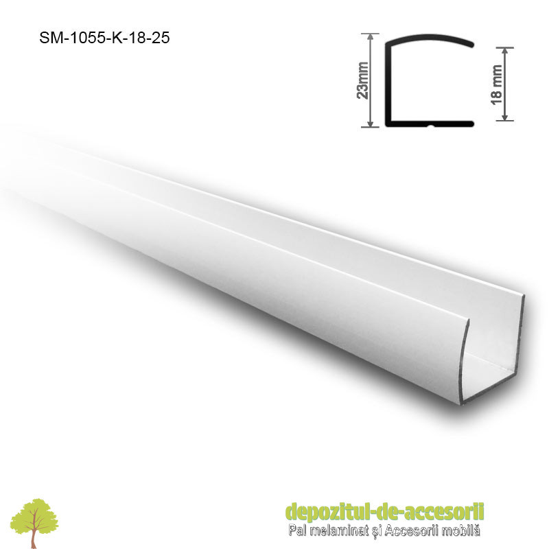 Profil ”U” aluminiu 18mm lungimea 2,5m SM 1055 K