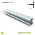 Profil H aluminiu simetric pentru îmbinare PAL de 18mm lungimea 3m