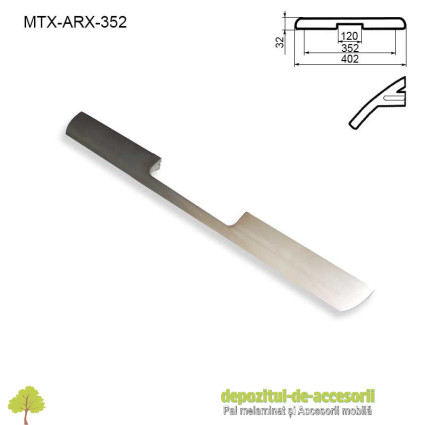 Maner mobilier MTX-ARX-352, INOX 352mm, sampanie